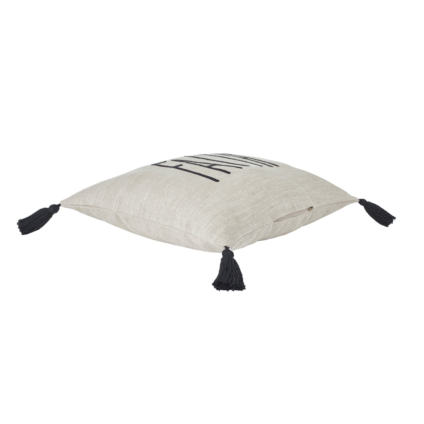 Faith Throw Pillow, 14 X 20, Tan & Black